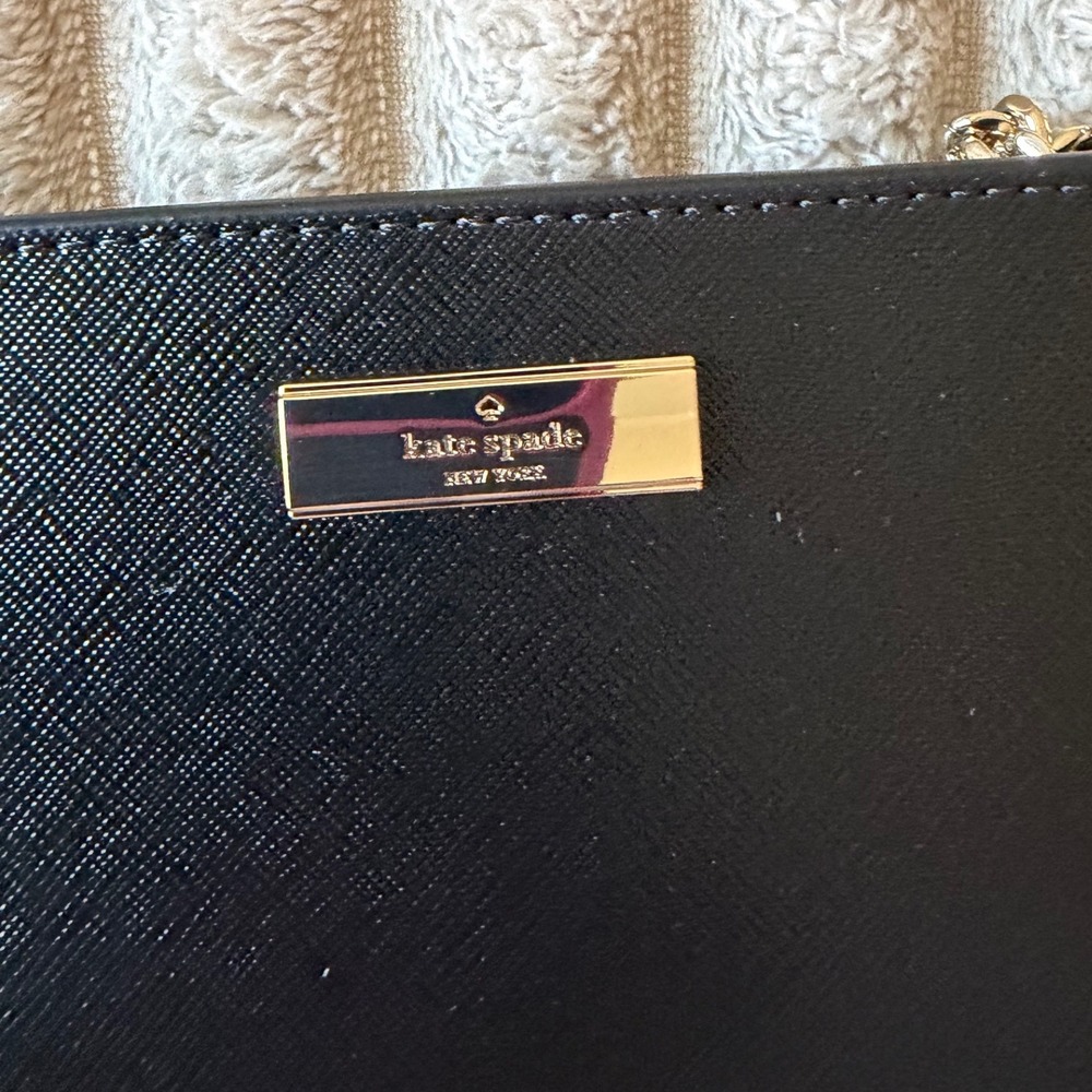 Kate Spade Lilly Pochette Black Patent Saffiano Leather Chain Bag KK048 - Picture 3 of 9